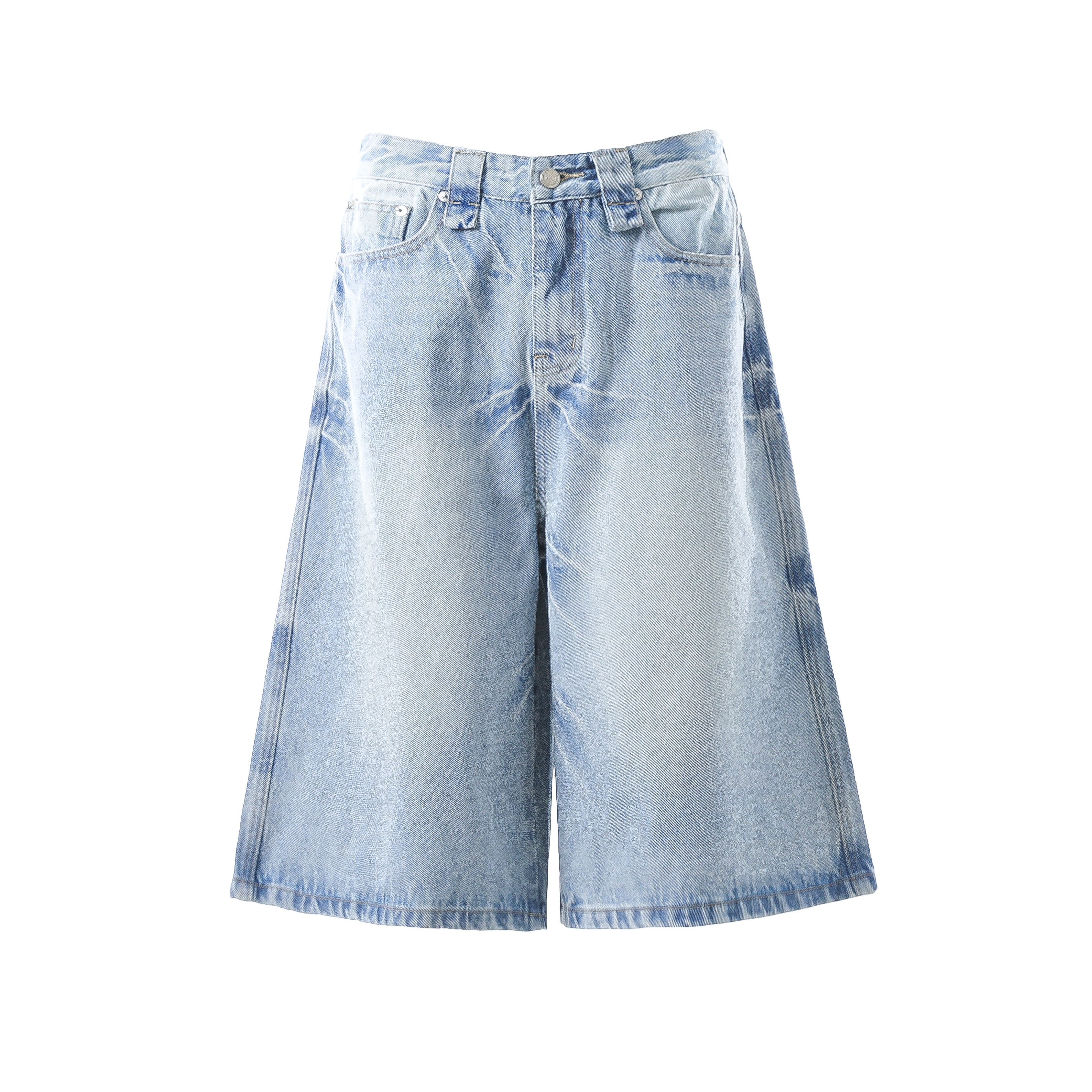 STARRVAINT Vintage Wash Wide-Leg Denim Shorts