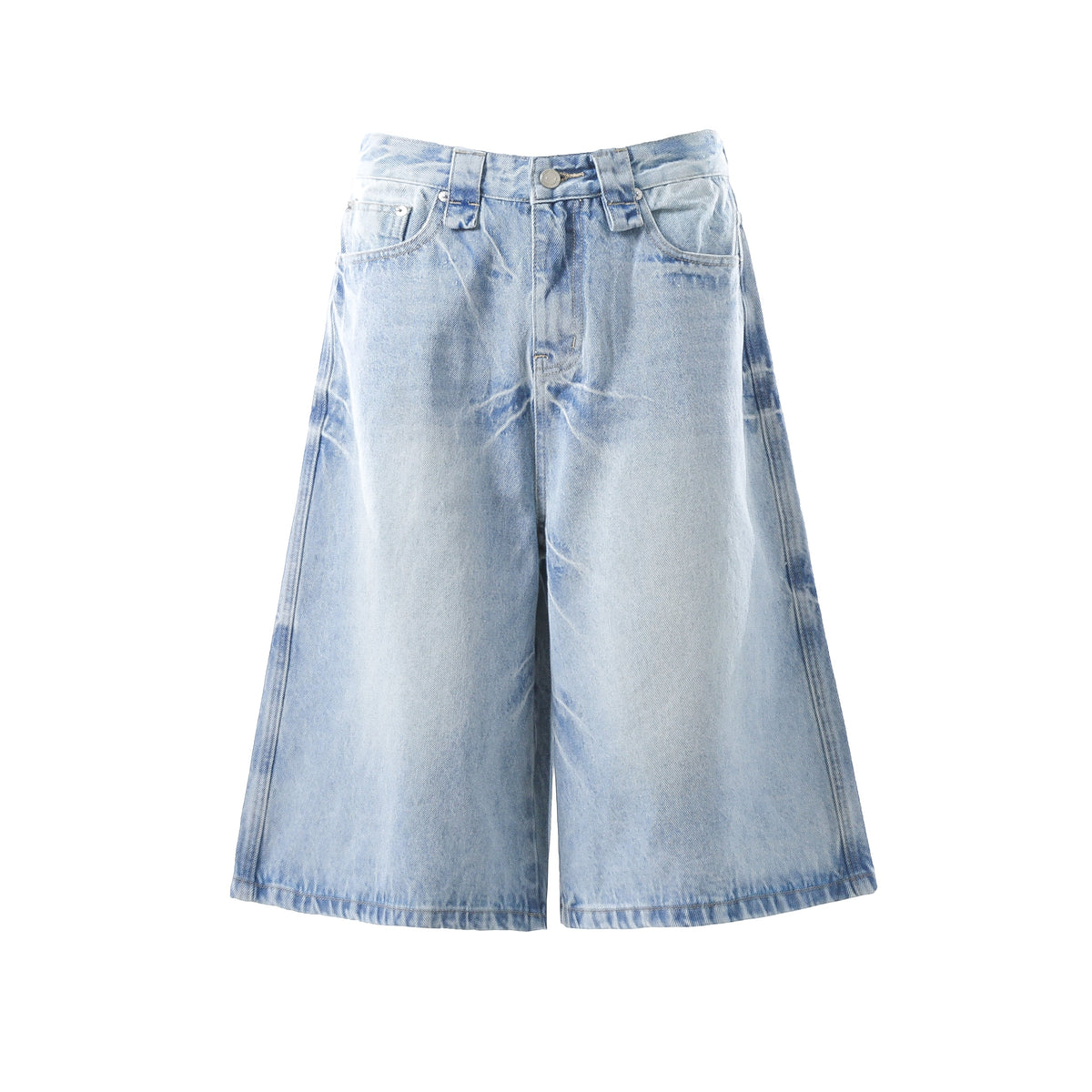 STARRVAINT Vintage Wash Wide-Leg Denim Shorts