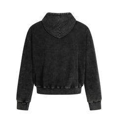 STARRVAINT Asymmetric Zip Washed Hoodie Jacket