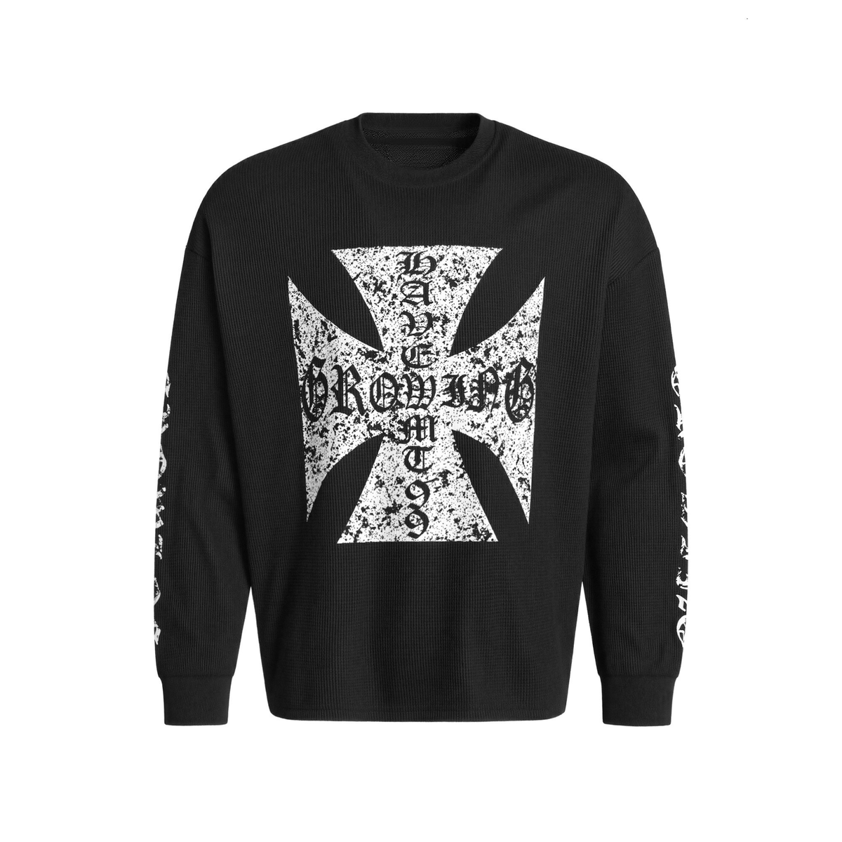 STARRVAINT Gothic Cross Knit Sweatshirt