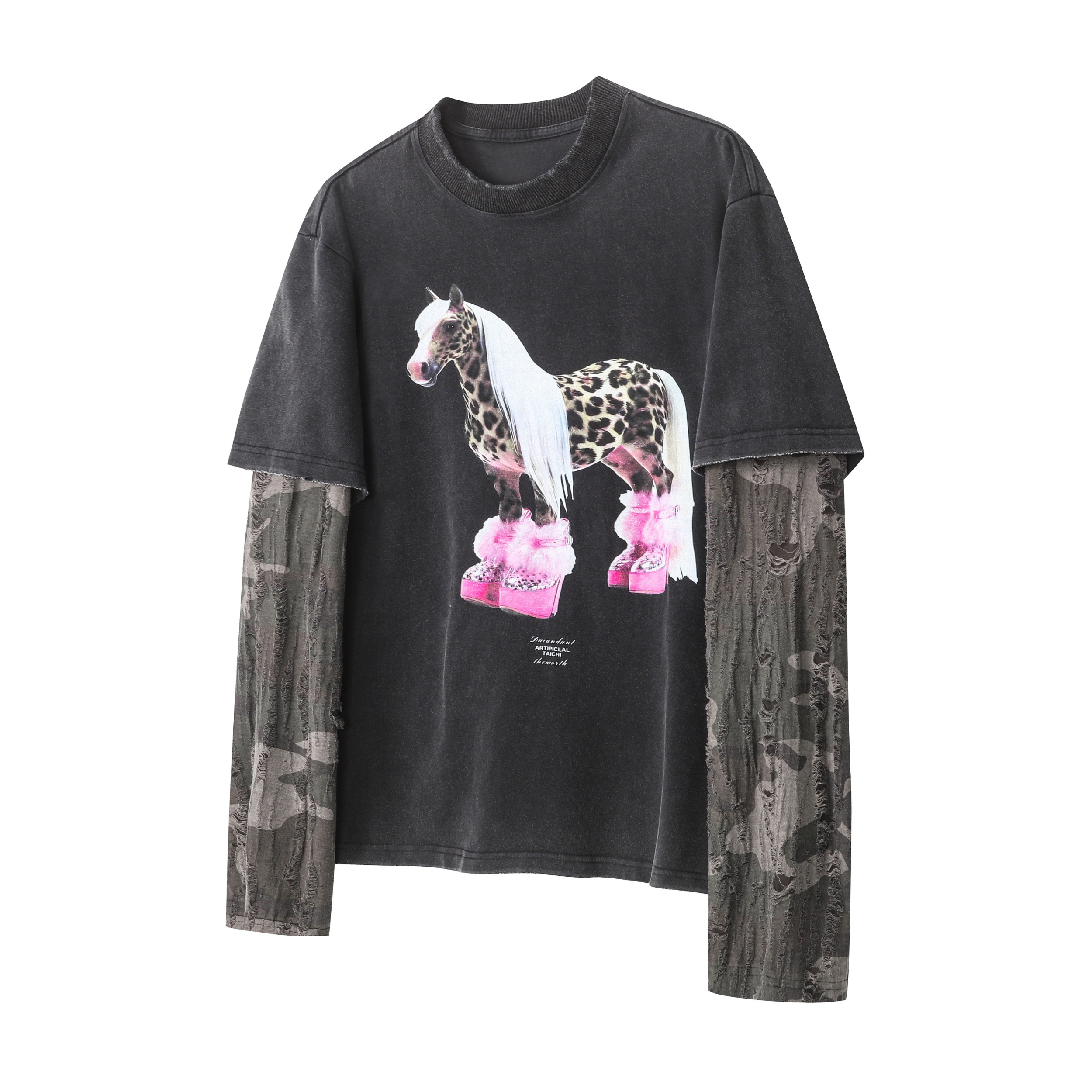 STARRVAINT Layered Horse Graphic Tee