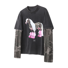 STARRVAINT Layered Horse Graphic Tee
