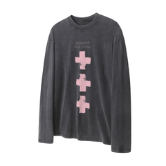 STARRVAINT Cross Graphic Vintage Long Sleeve Tee