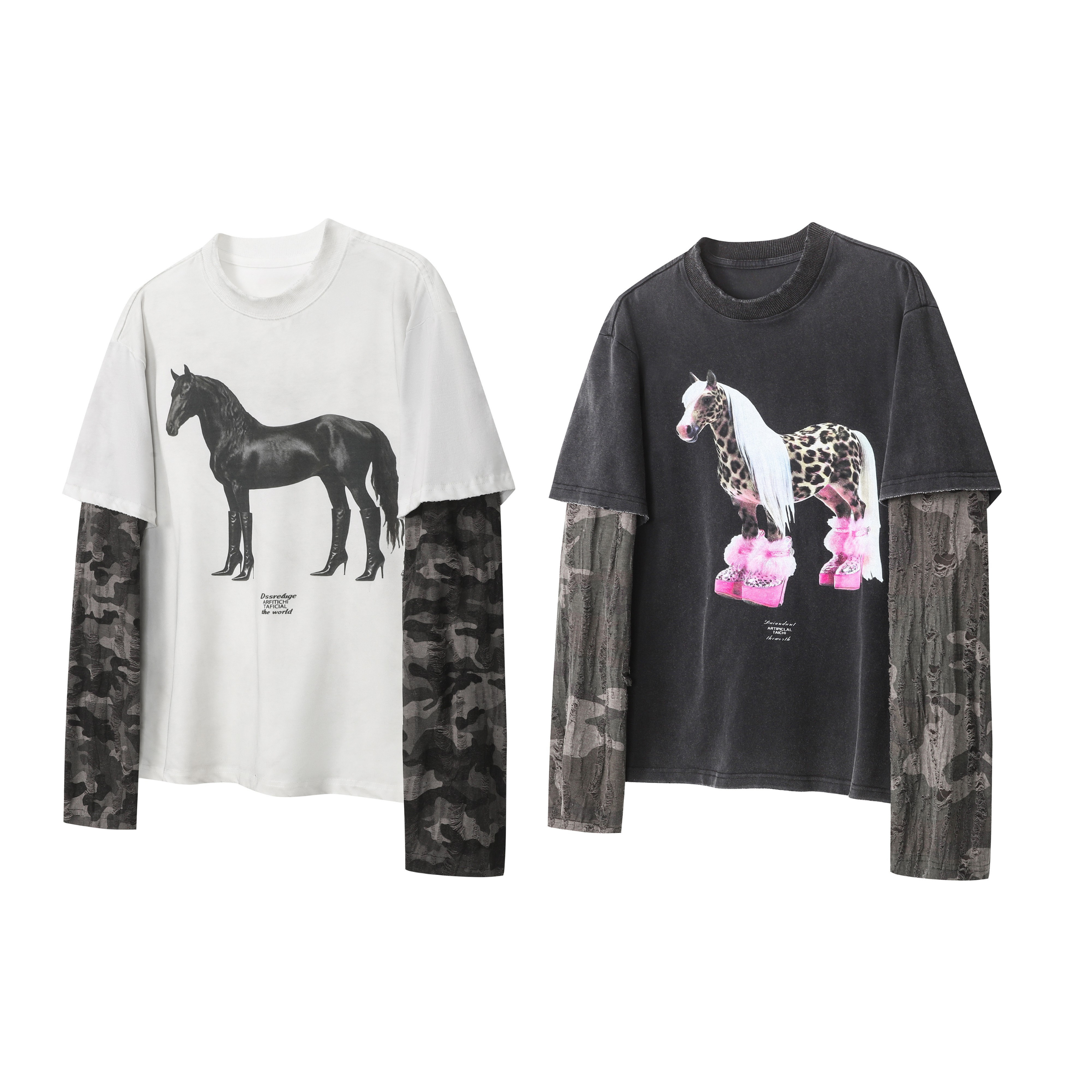 STARRVAINT Layered Horse Graphic Tee