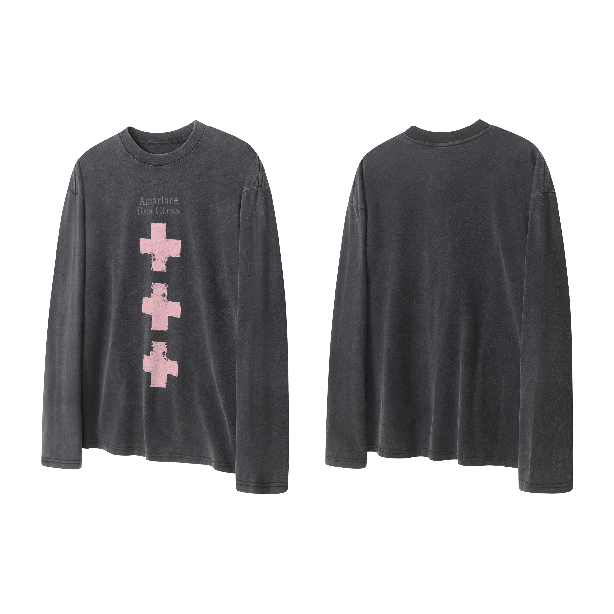 STARRVAINT Cross Graphic Vintage Long Sleeve Tee