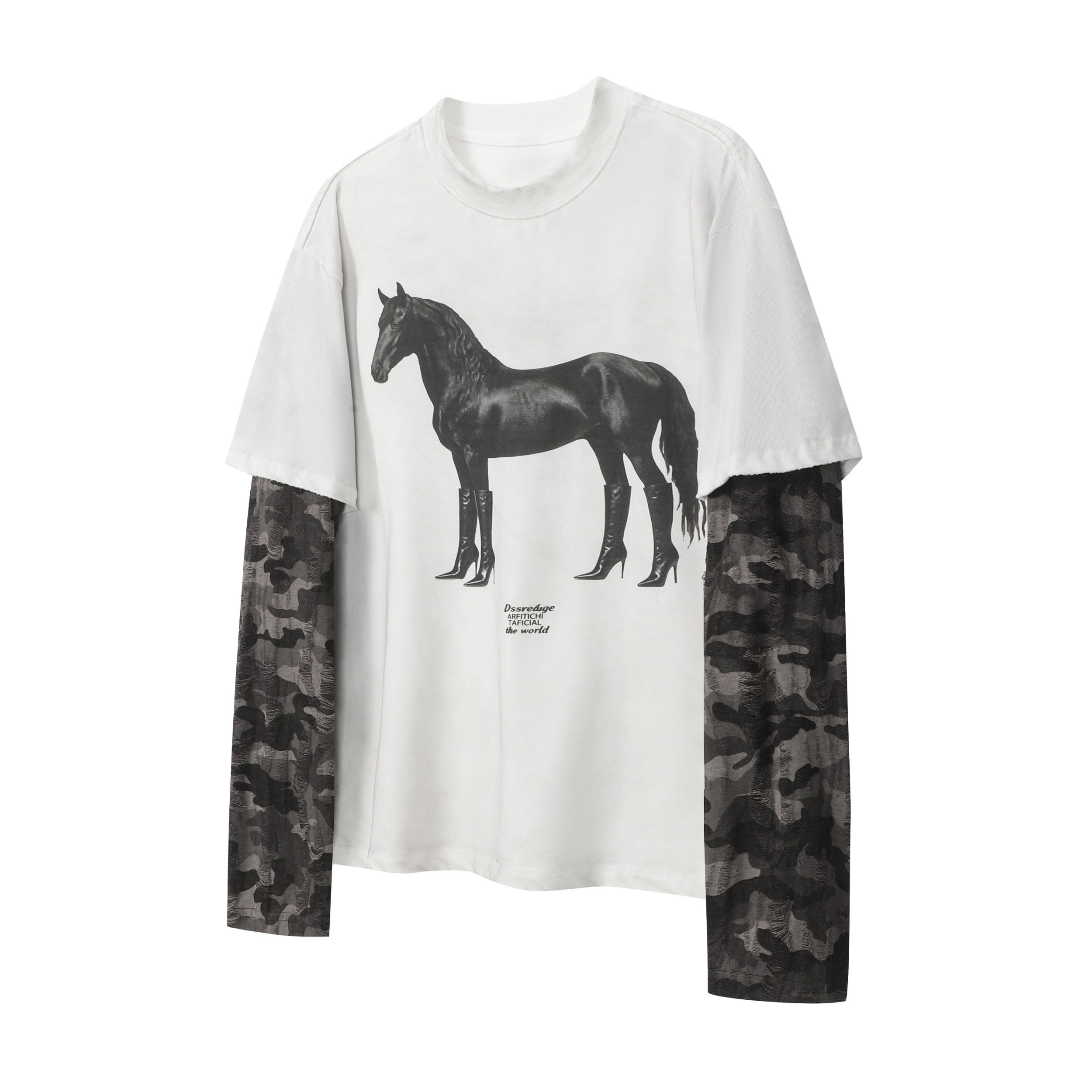 STARRVAINT Layered Horse Graphic Tee
