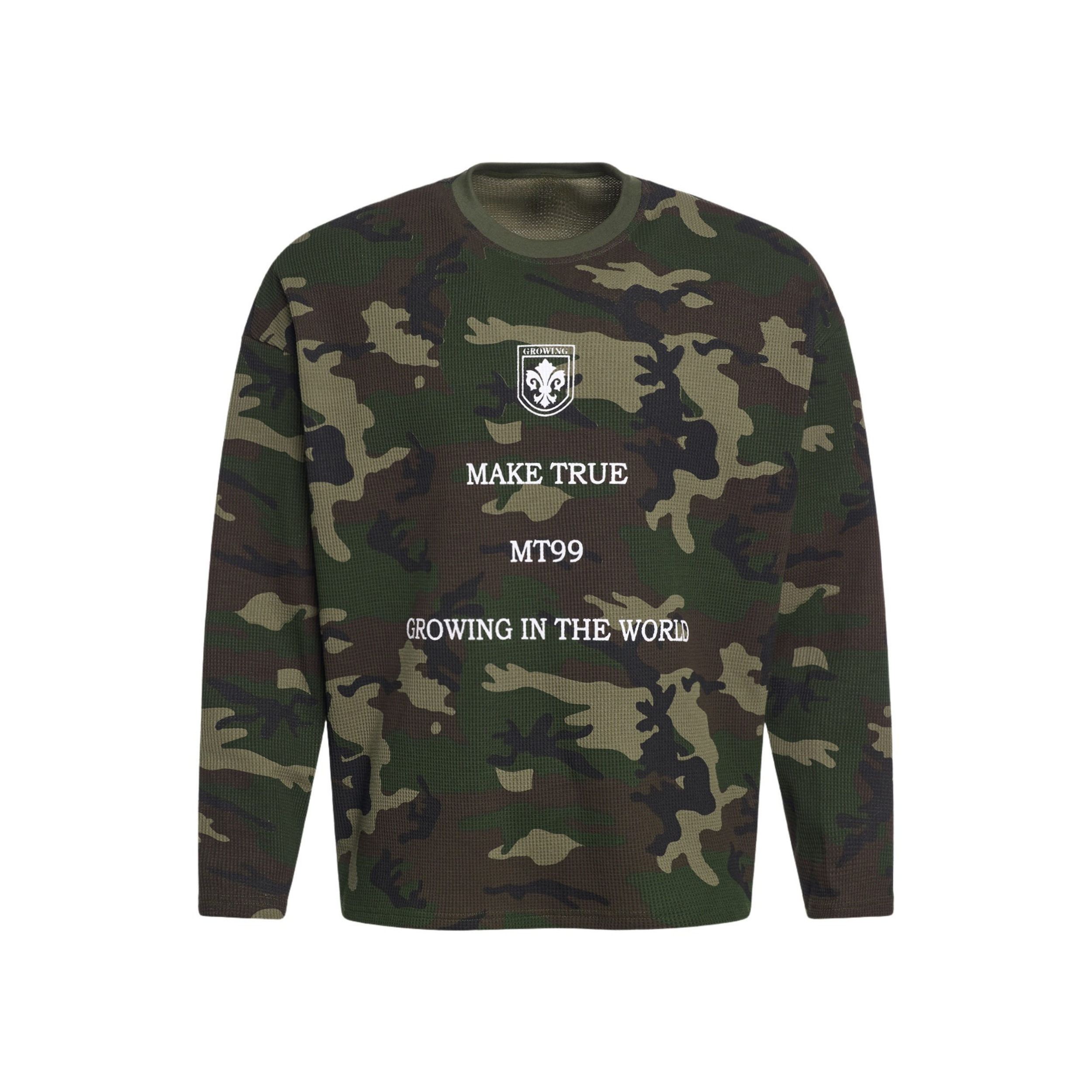 STARRVAINT Camo Text Graphic Longsleeve