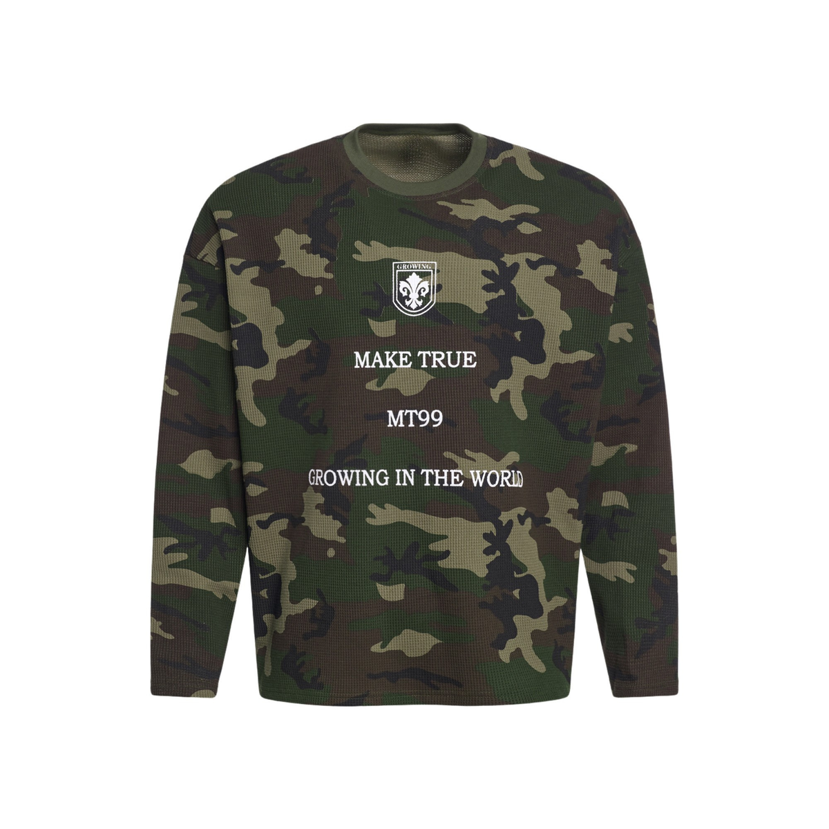 STARRVAINT Camo Text Graphic Longsleeve