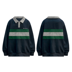 STARRVAINT Retro Stripe Rugby Sweatshirt