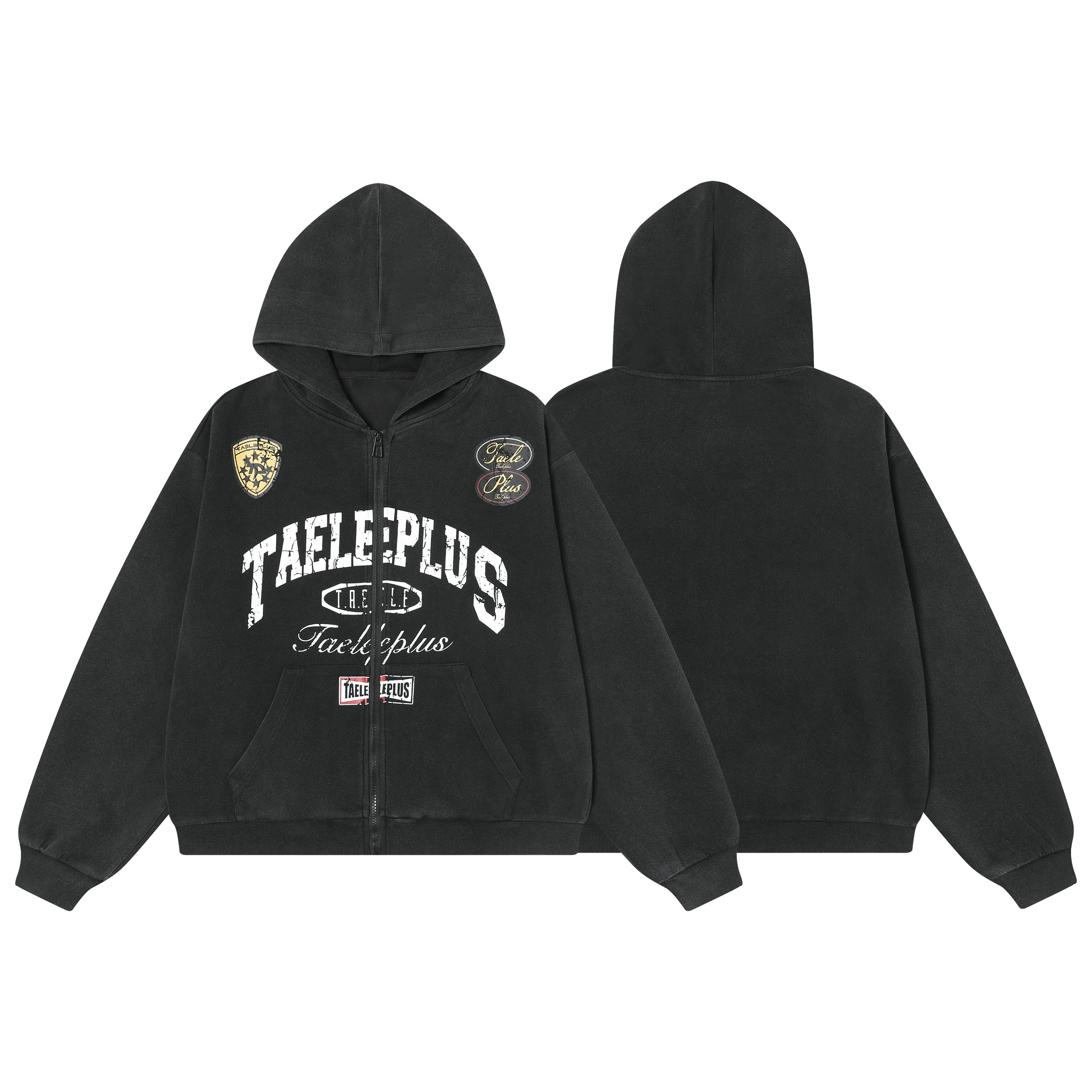STARRVAINT Vintage Badge Zip Hoodie