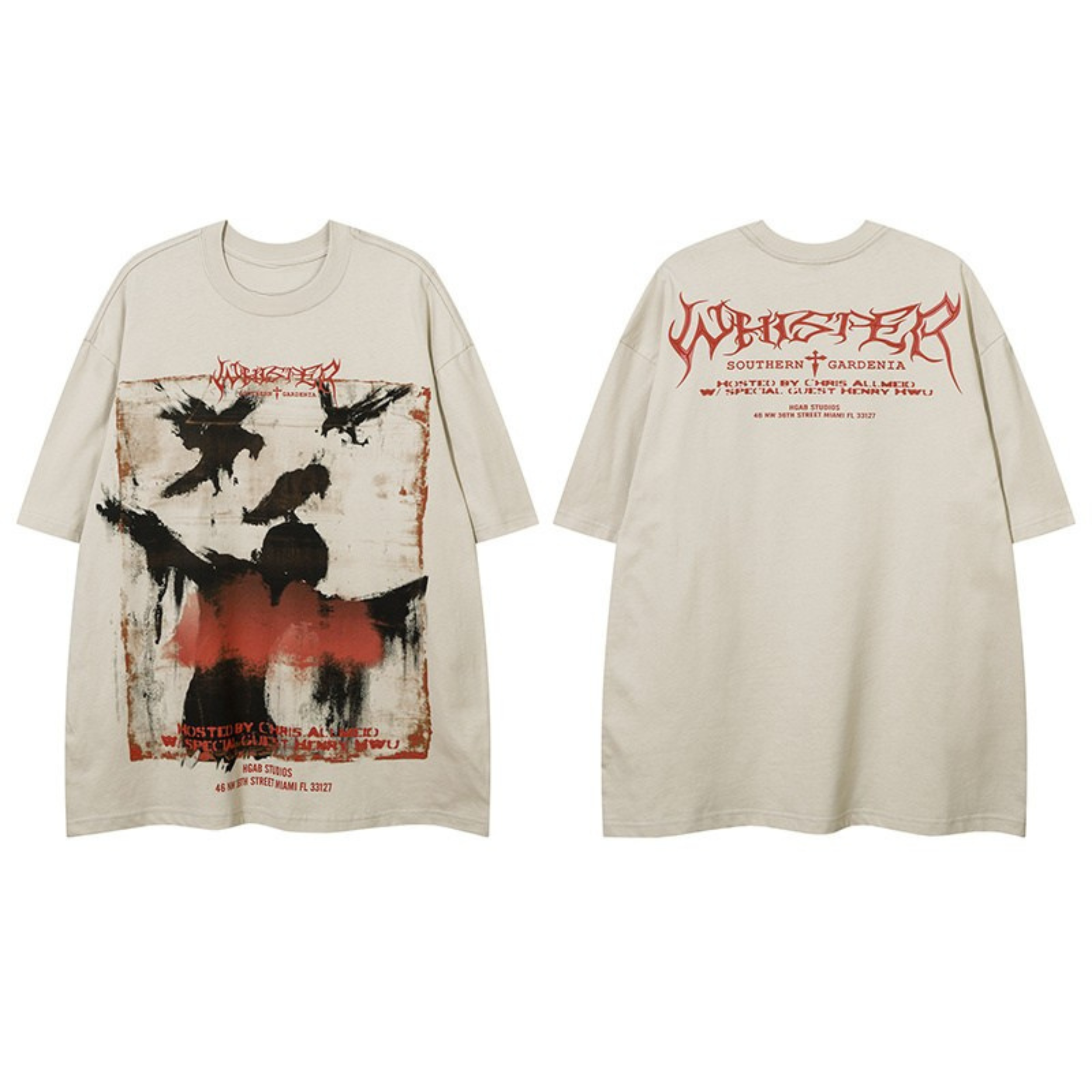STARRVAINT Distressed Raven Graphic Tee