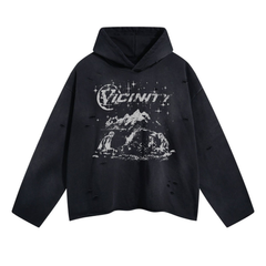 STARRVAINT Graphic Distressed Hoodie