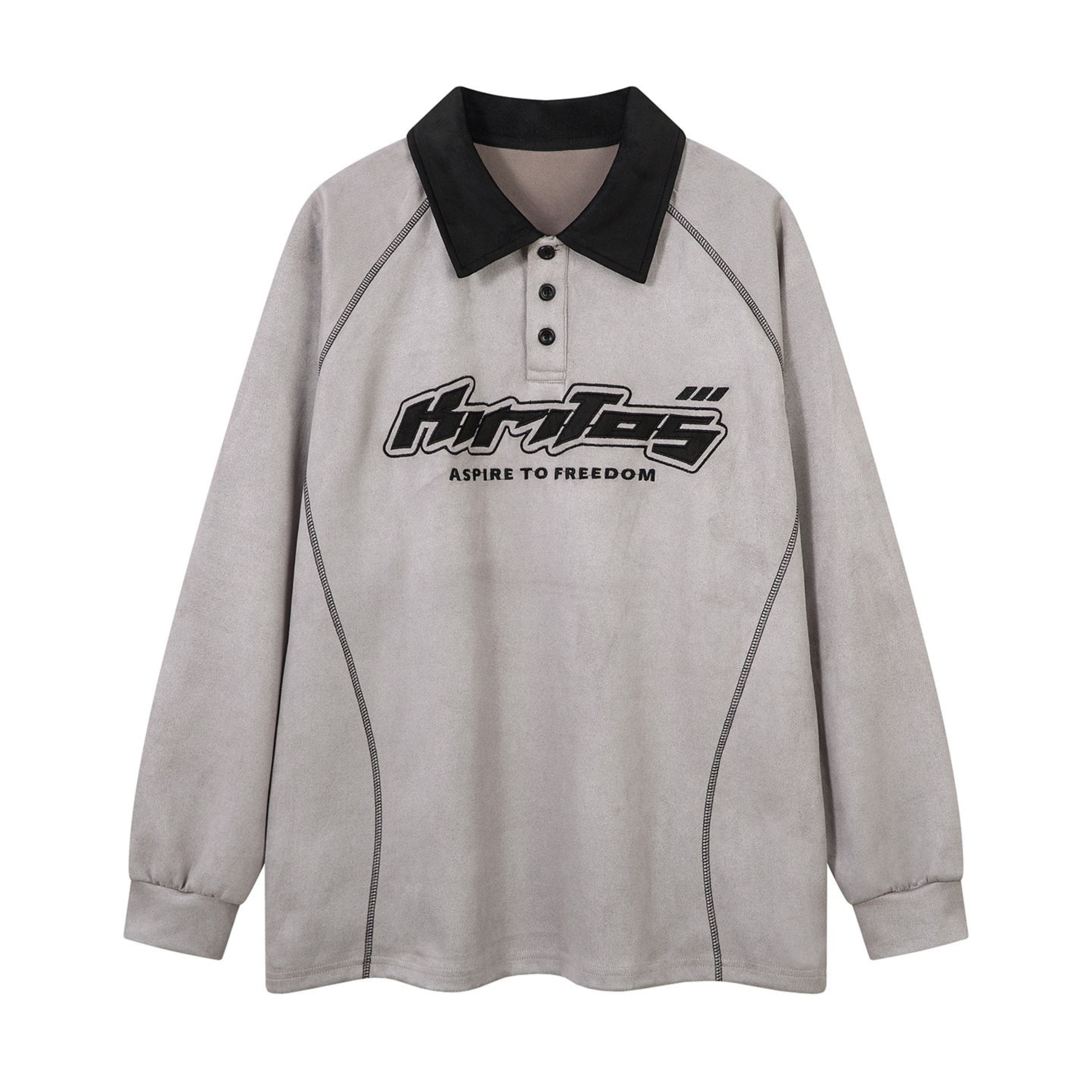 STARRVAINT Contrast Panel Long-Sleeve Polo
