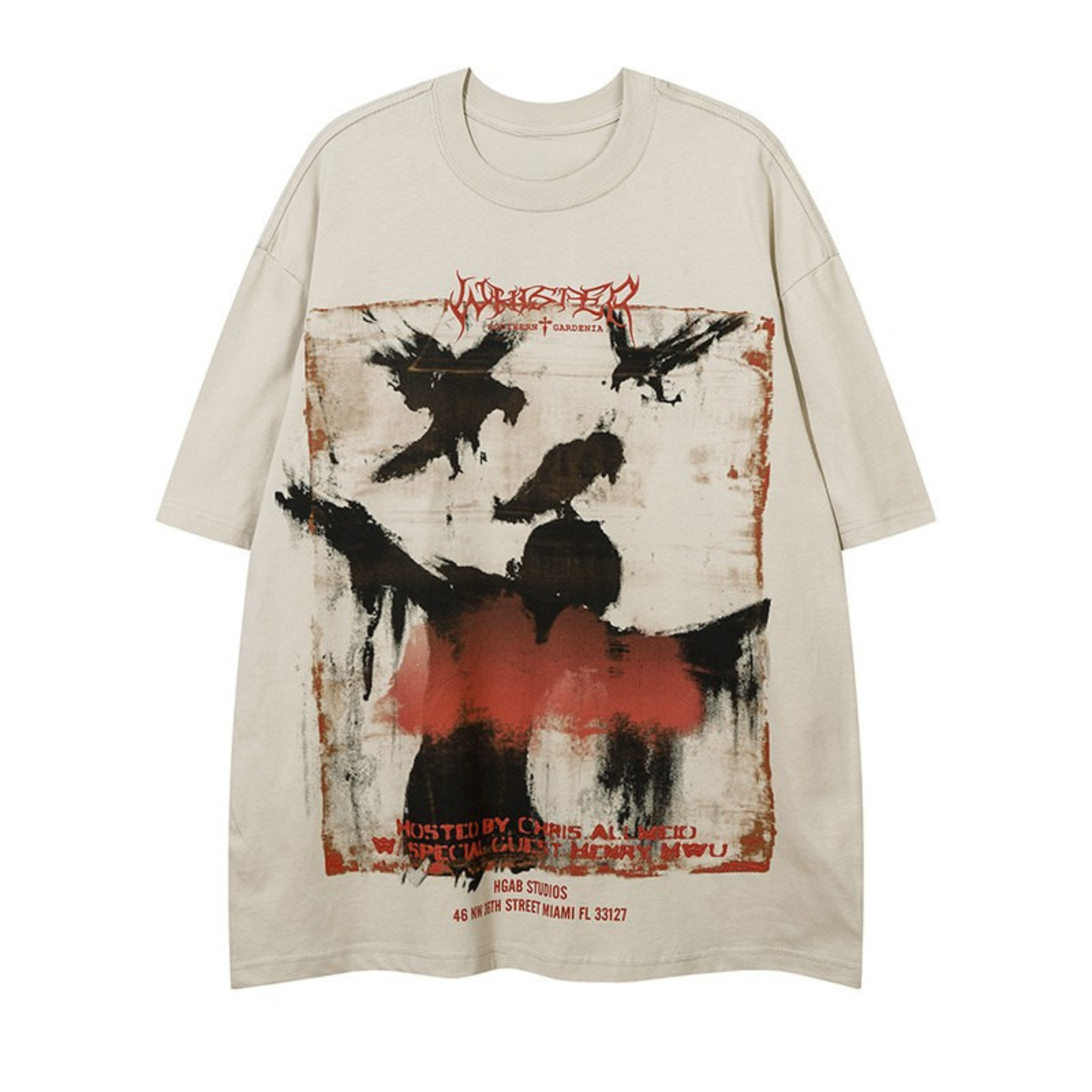 STARRVAINT Distressed Raven Graphic Tee