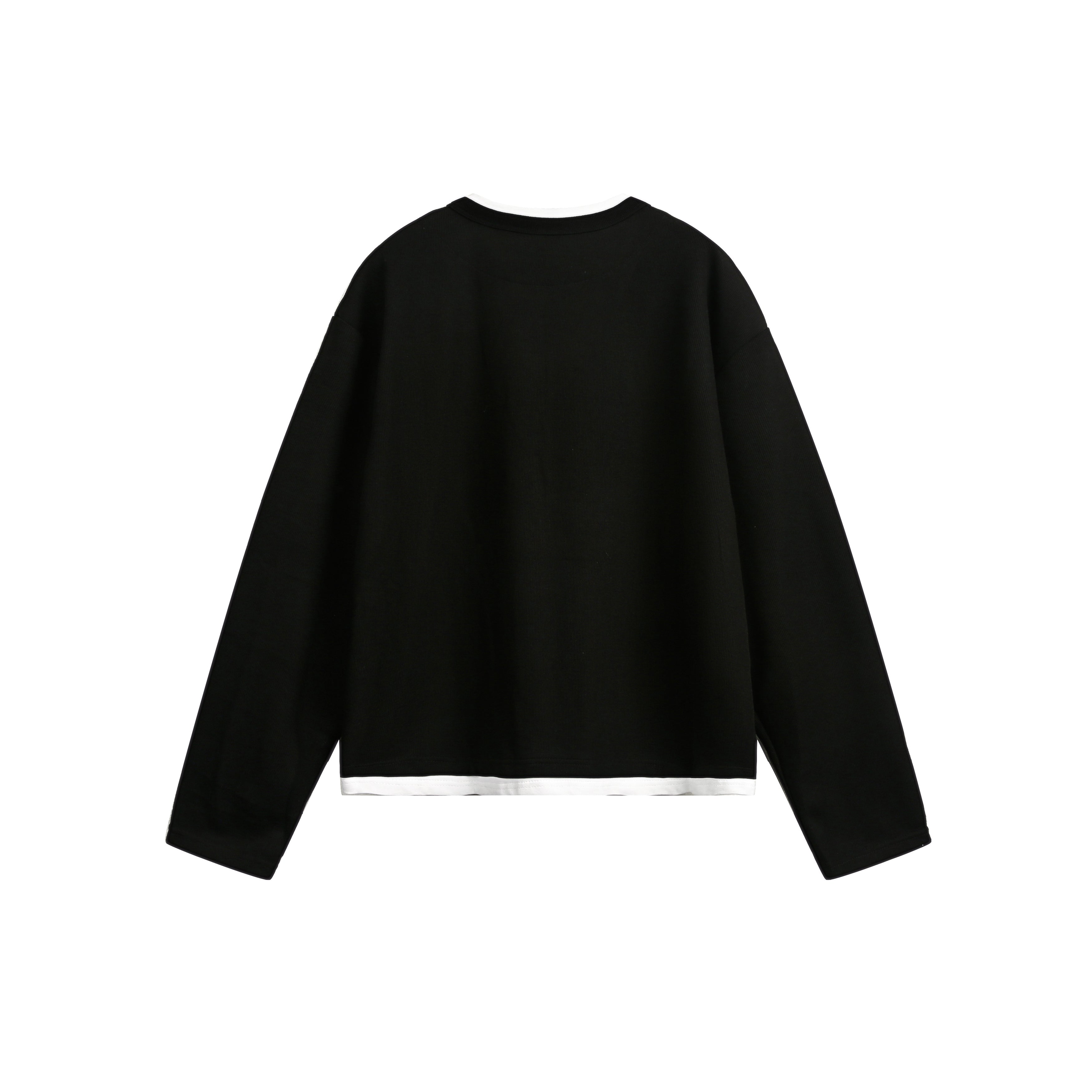 STARRVAINT Star Panel Cropped Cotton Long-Sleeve