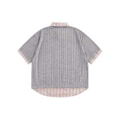 STARRVAINT Plaid Collar Mesh Tee