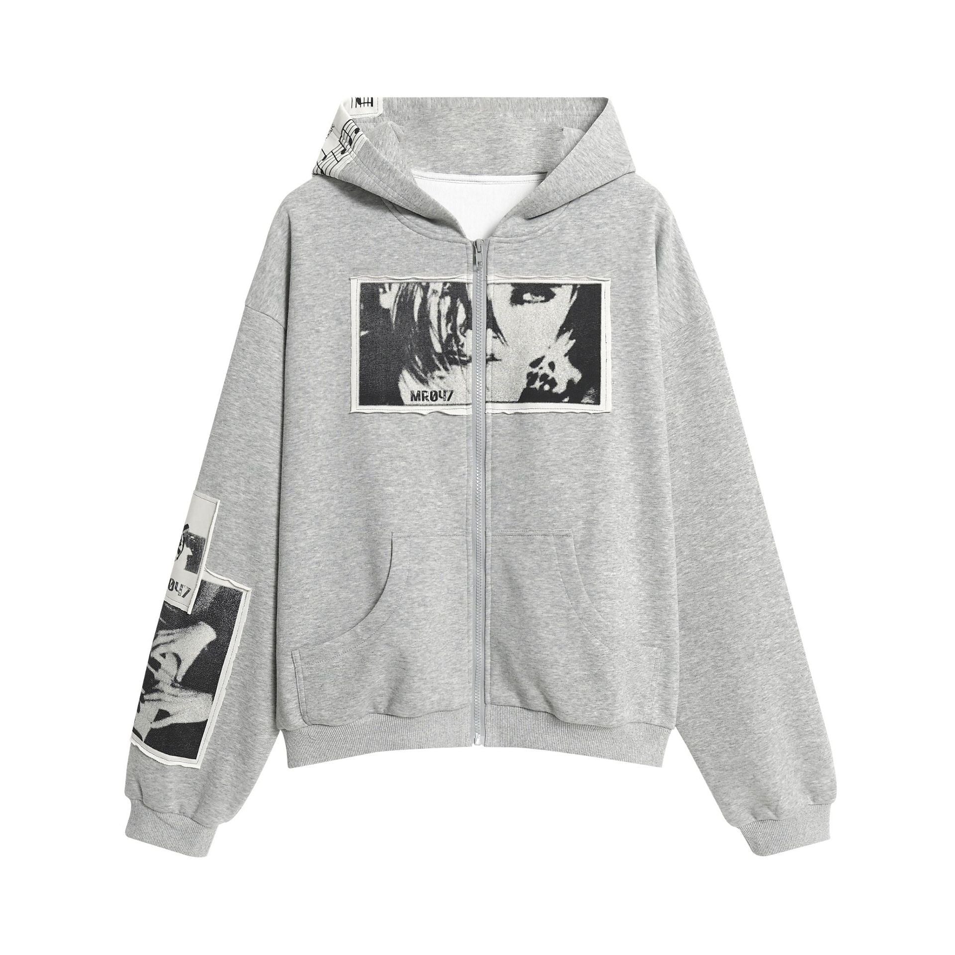 STARRVAINT Photo Collage Zip Hoodie