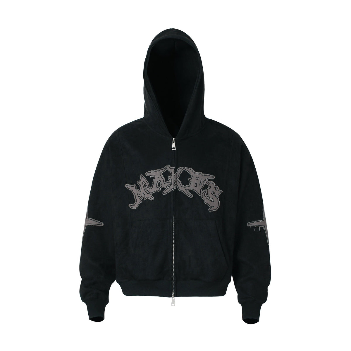 STARRVAINT Washed Logo Zip-Up Hoodie