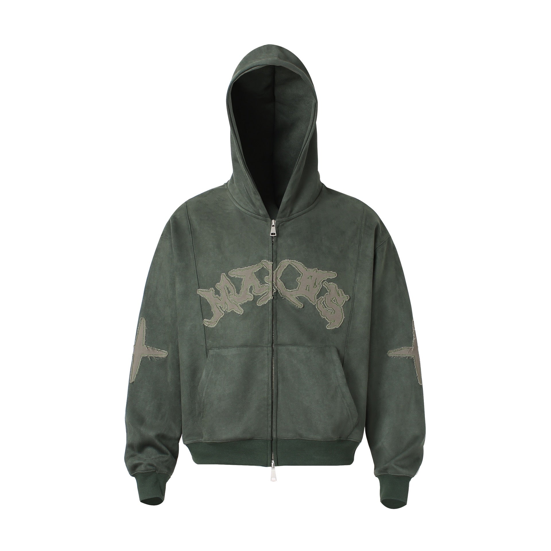 STARRVAINT Washed Logo Zip-Up Hoodie