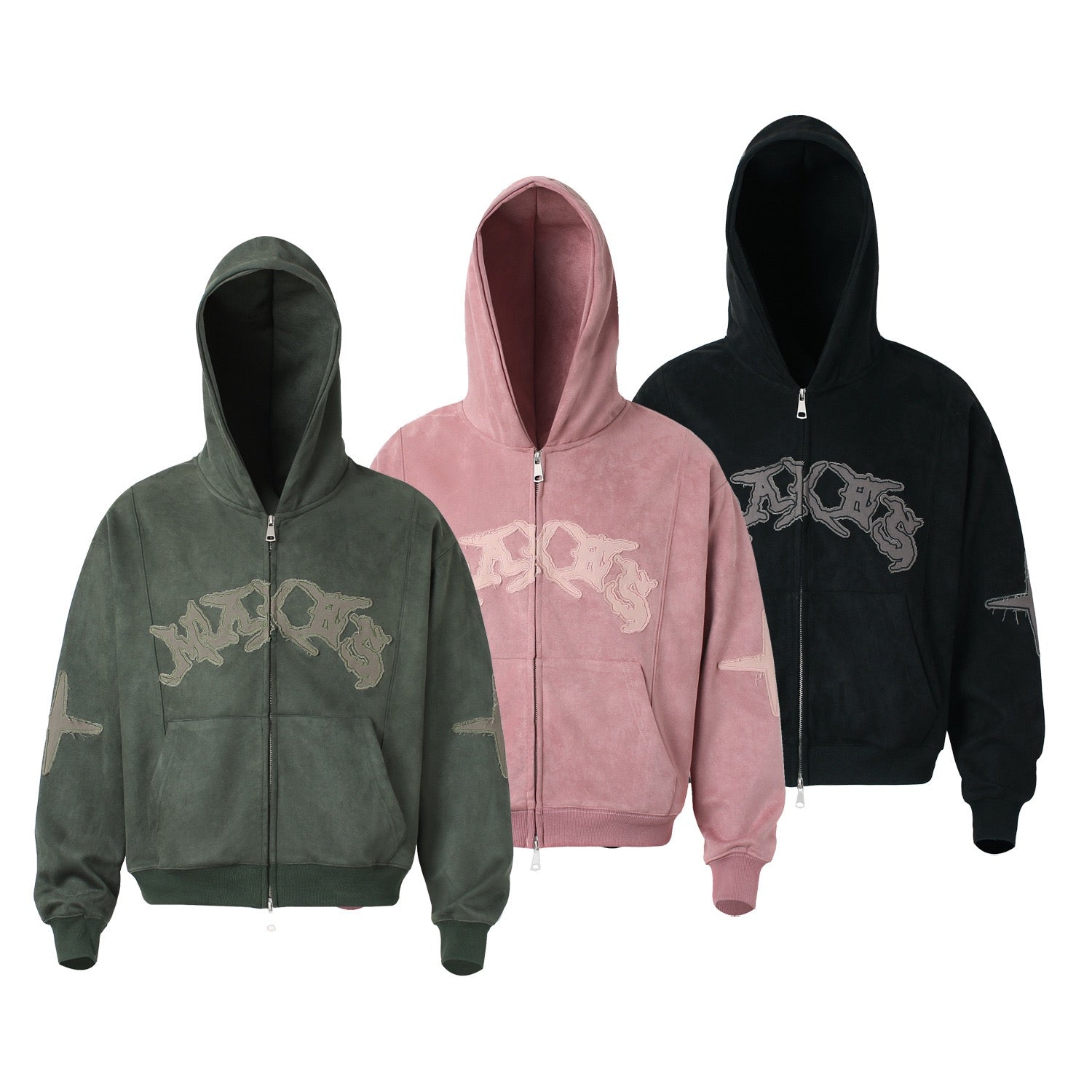STARRVAINT Washed Logo Zip-Up Hoodie