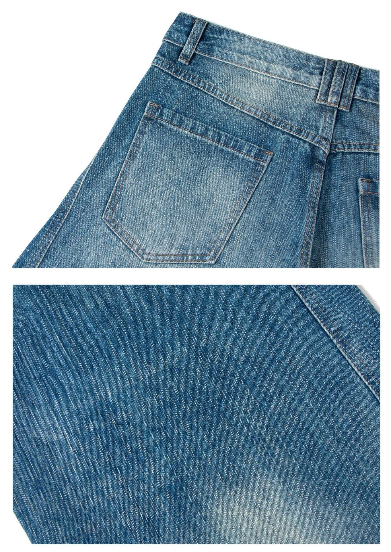 STARRVAINT Washed Wide-Leg Denim Pants