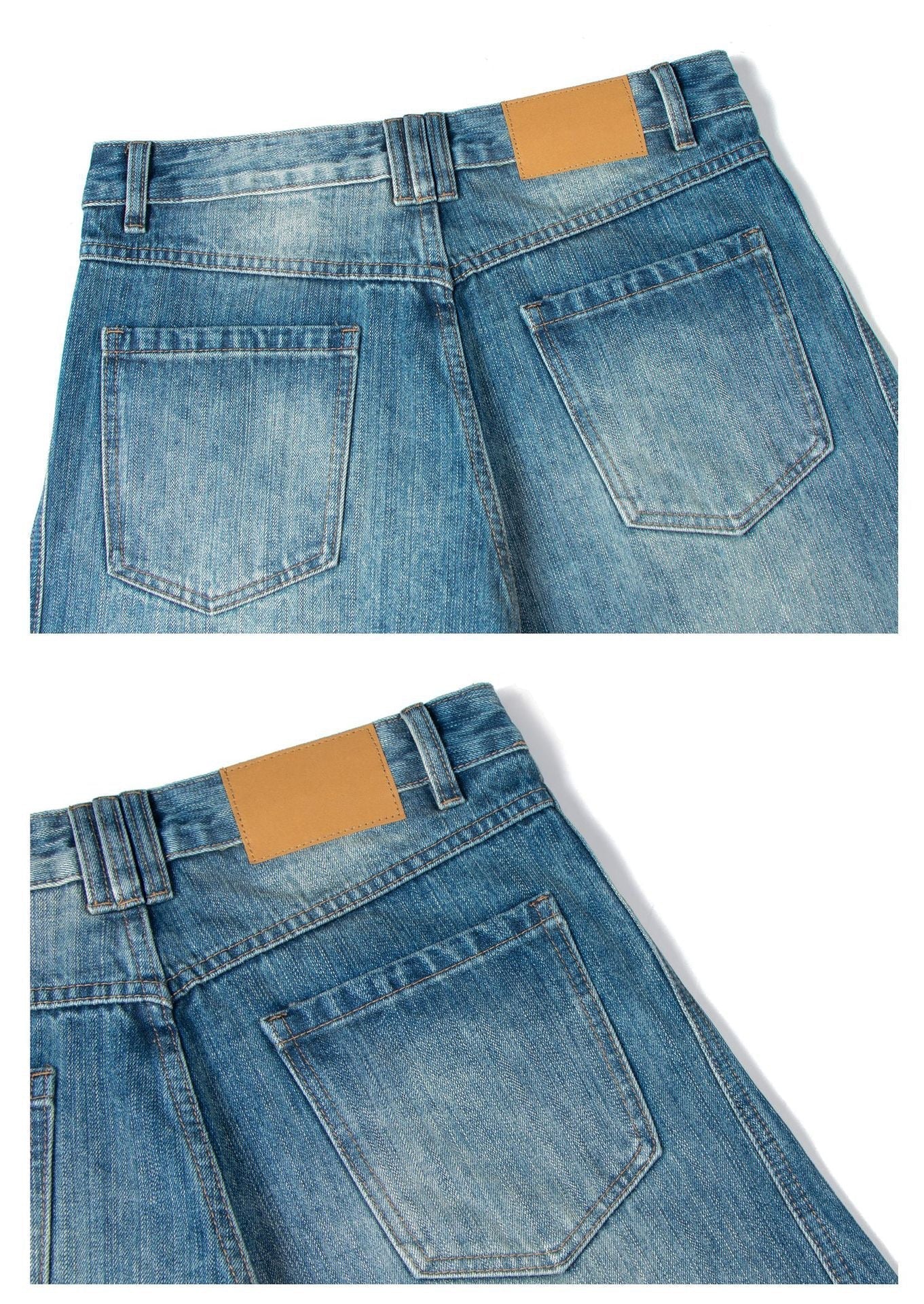 STARRVAINT Washed Wide-Leg Denim Pants