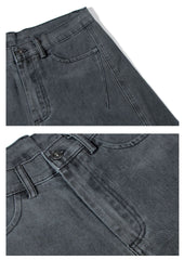 STARRVAINT Washed Wide-Leg Cotton Denim Pants