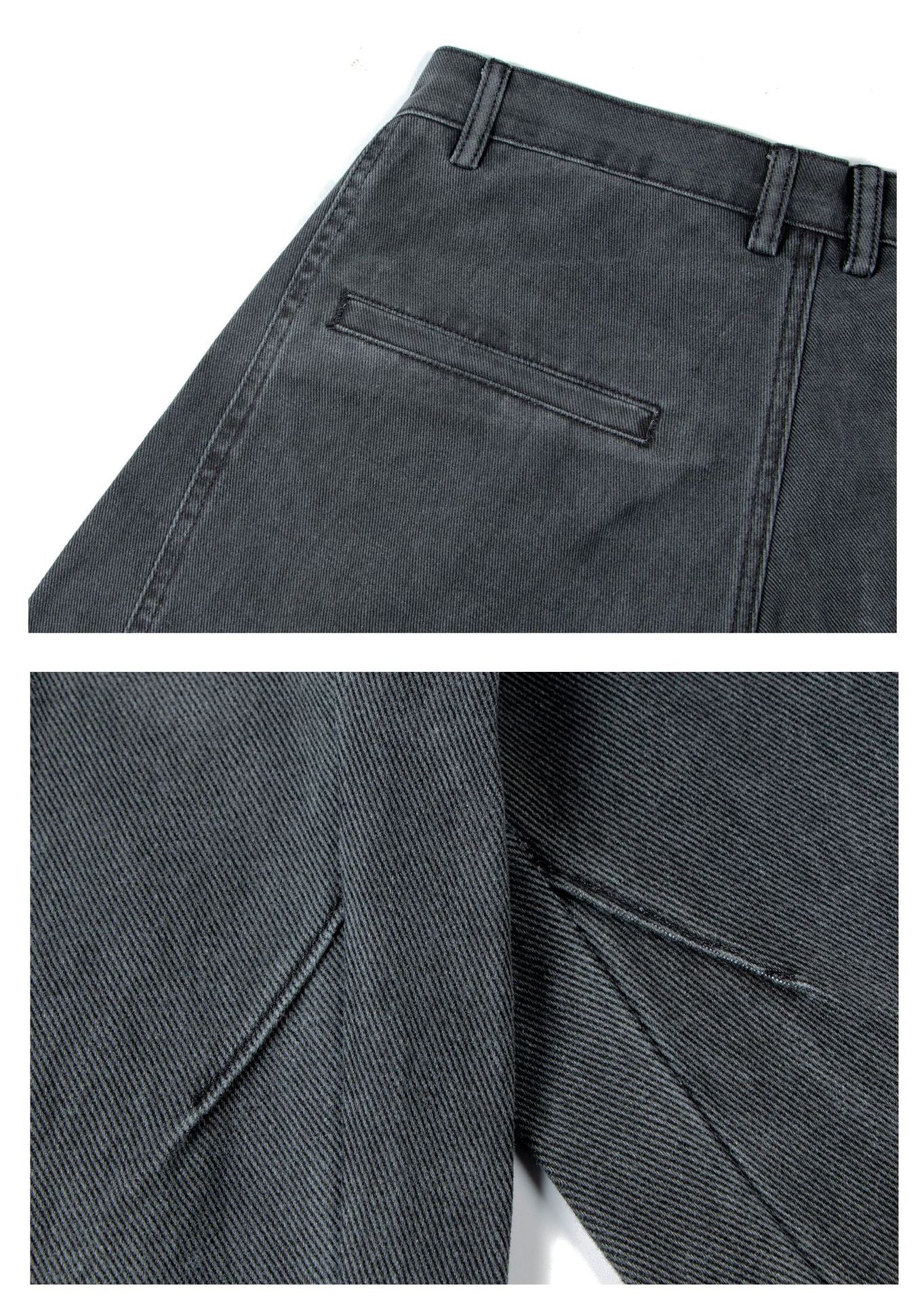 STARRVAINT Washed Wide-Leg Cotton Denim Pants