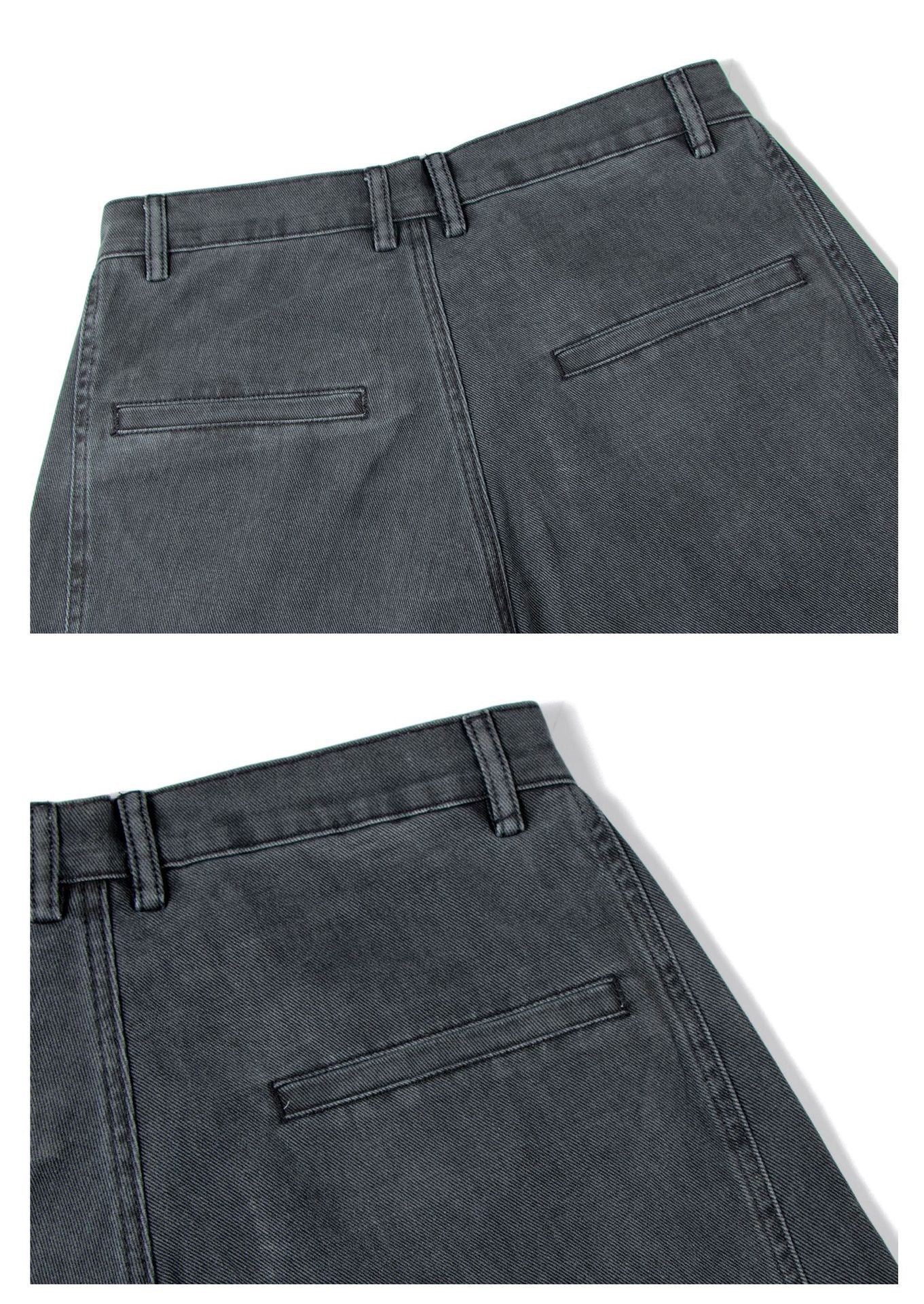 STARRVAINT Washed Wide-Leg Cotton Denim Pants