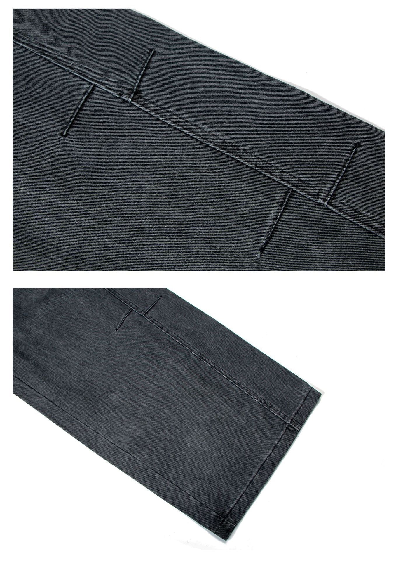 STARRVAINT Washed Wide-Leg Cotton Denim Pants
