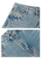 STARRVAINT Washed Wide-Leg Denim Pants
