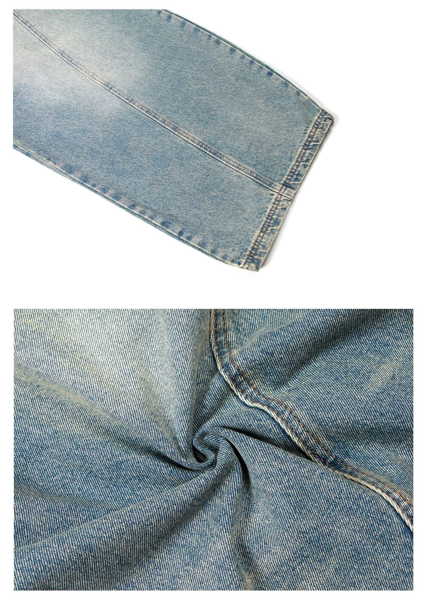 STARRVAINT Washed Wide-Leg Denim Pants