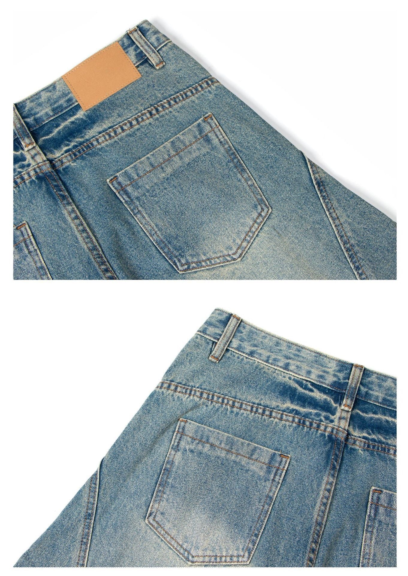 STARRVAINT Washed Wide-Leg Denim Pants