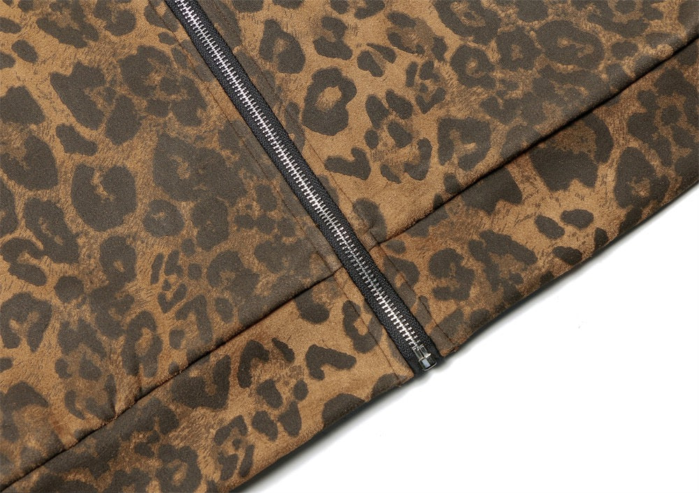 STARRVAINT Leopard Stripe Performance Mesh Track Jacket