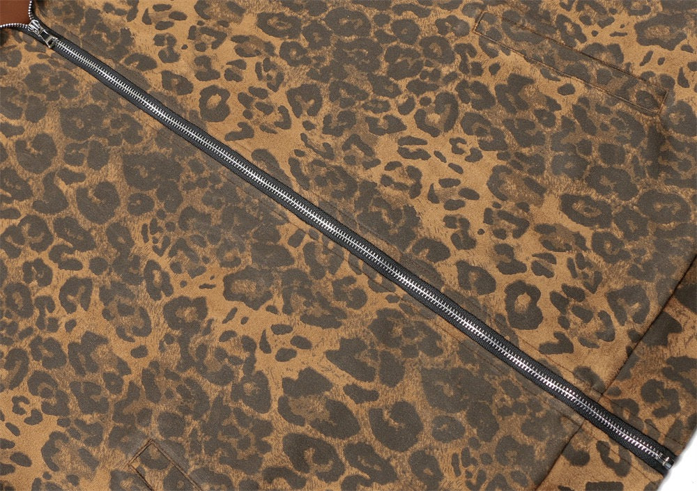 STARRVAINT Leopard Stripe Performance Mesh Track Jacket