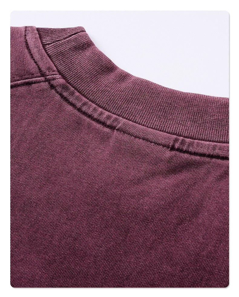 STARRVAINT Vintage Washed Short-Sleeve Cotton Tee