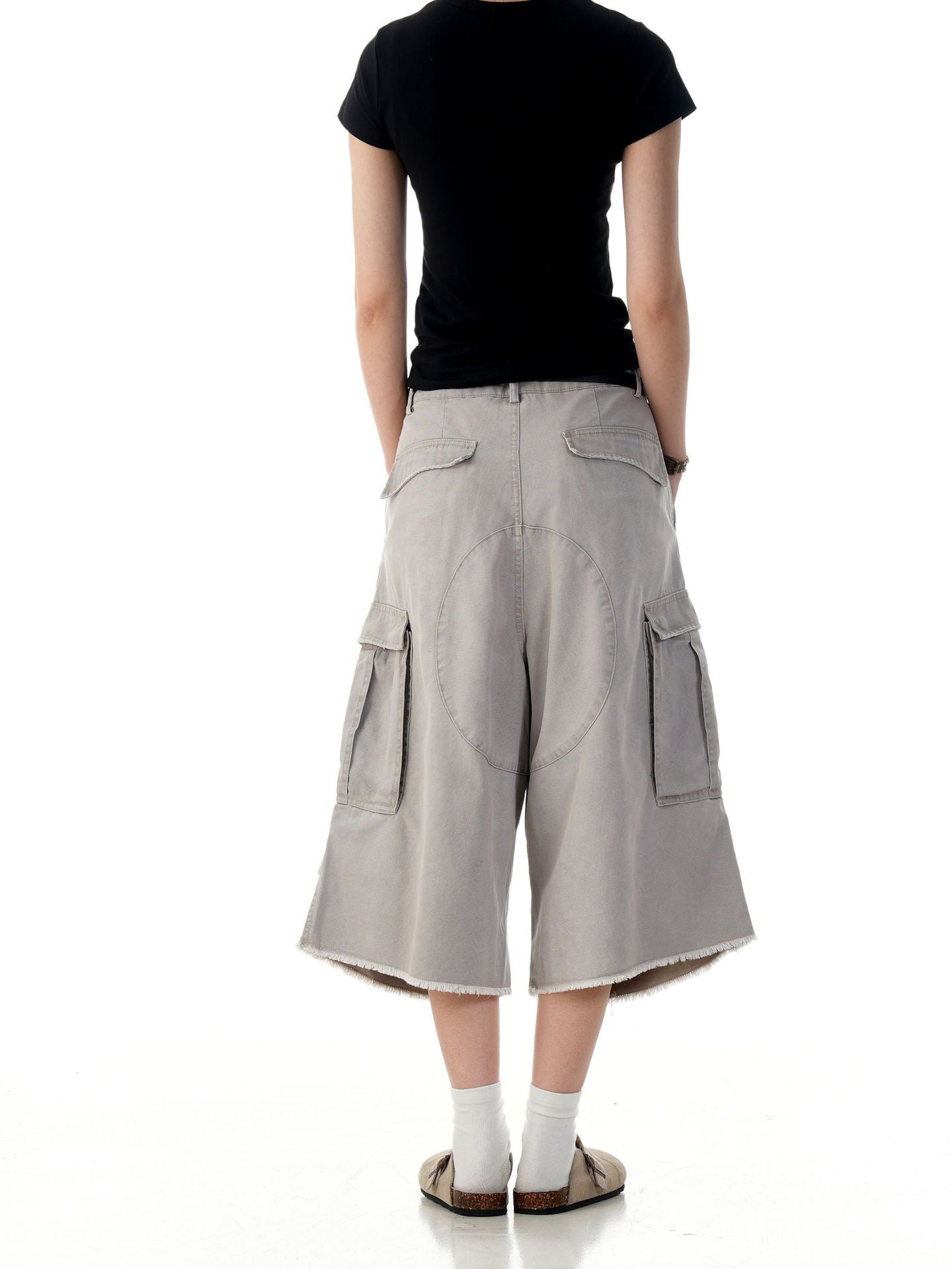 STARRVAINT Washed Layer-Panel Cargo Shorts