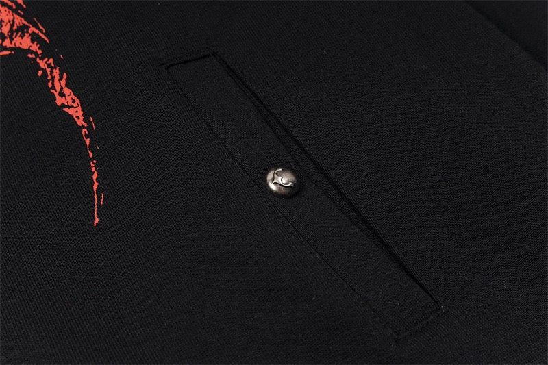 STARRVAINT Gothic Dragon Graphic Zip-Up Hoodie