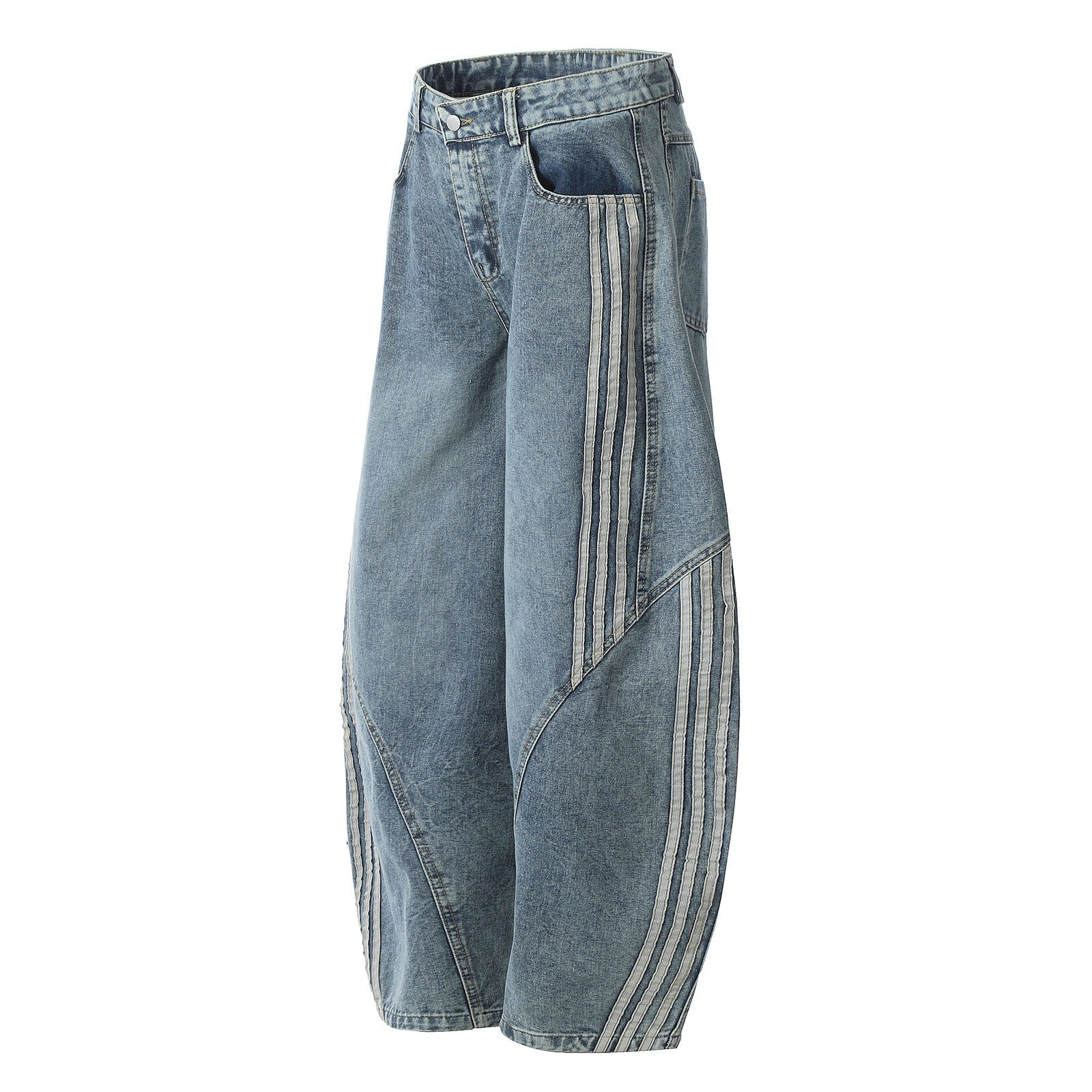 STARRVAINT Wide-Leg Curved Panel Jeans