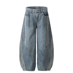 STARRVAINT Wide-Leg Curved Panel Jeans