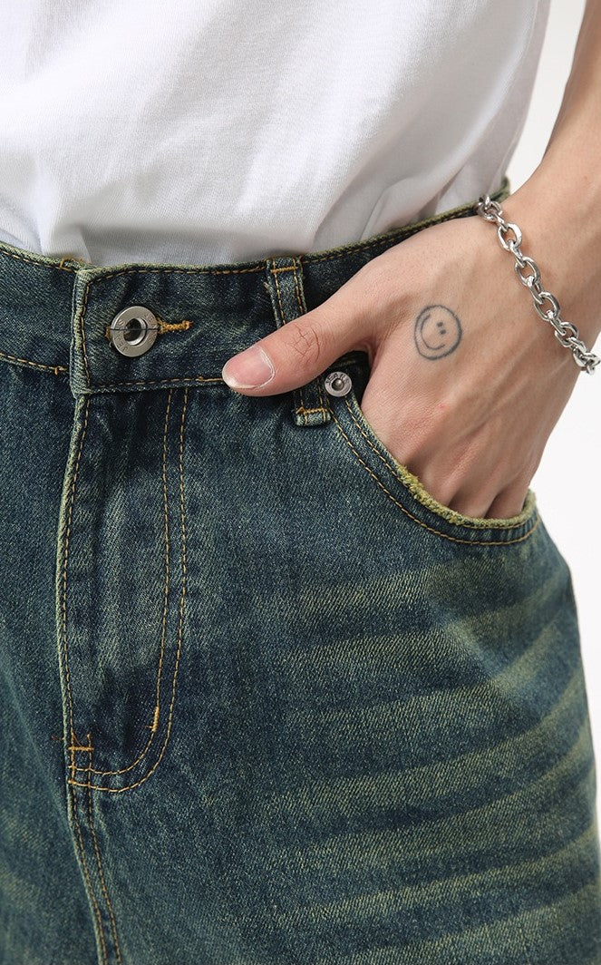STARRVAINT Clean Cut Denim Shorts