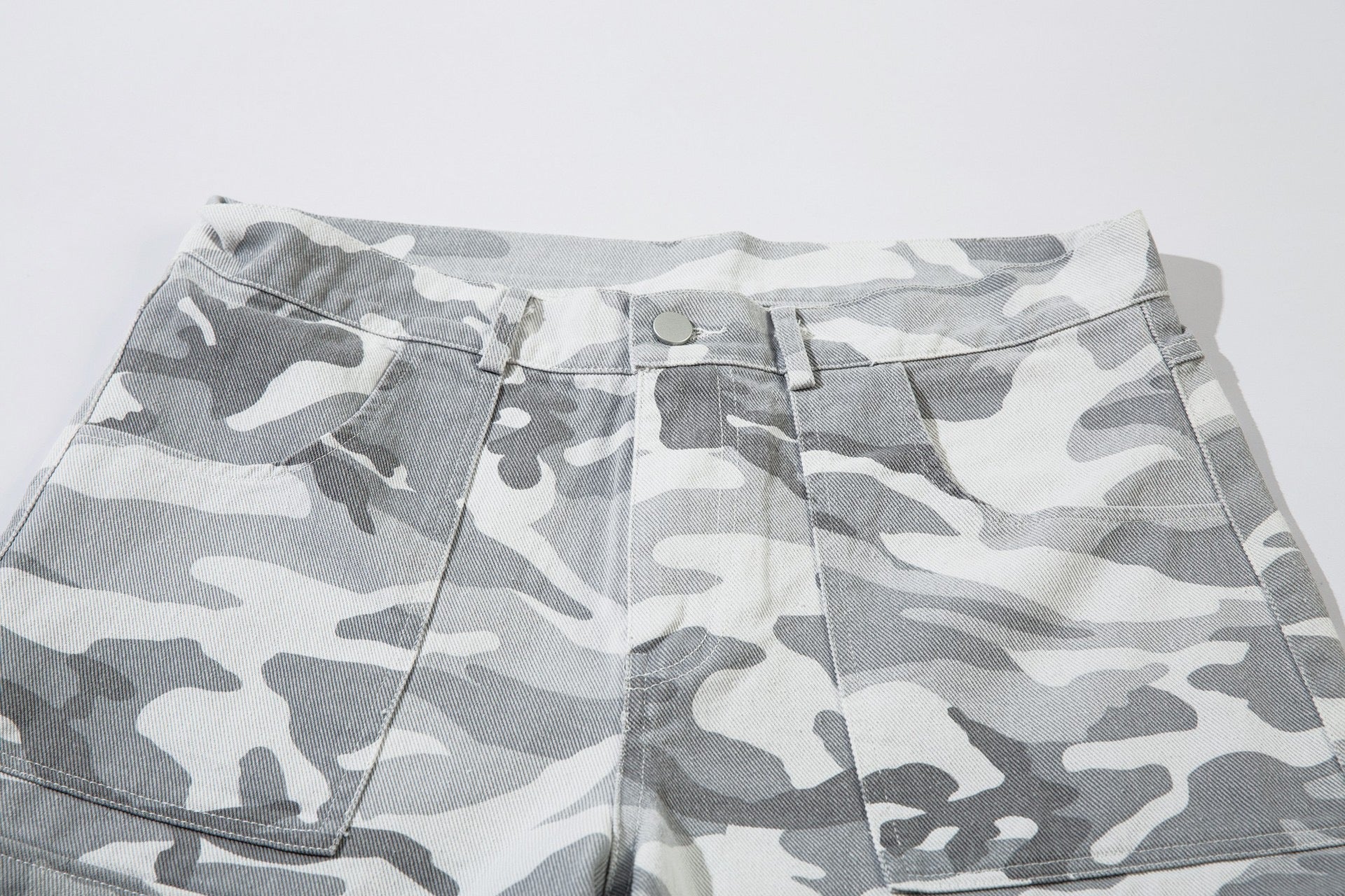 STARRVAINT Grey Camo Cargo Wide-Leg Pants