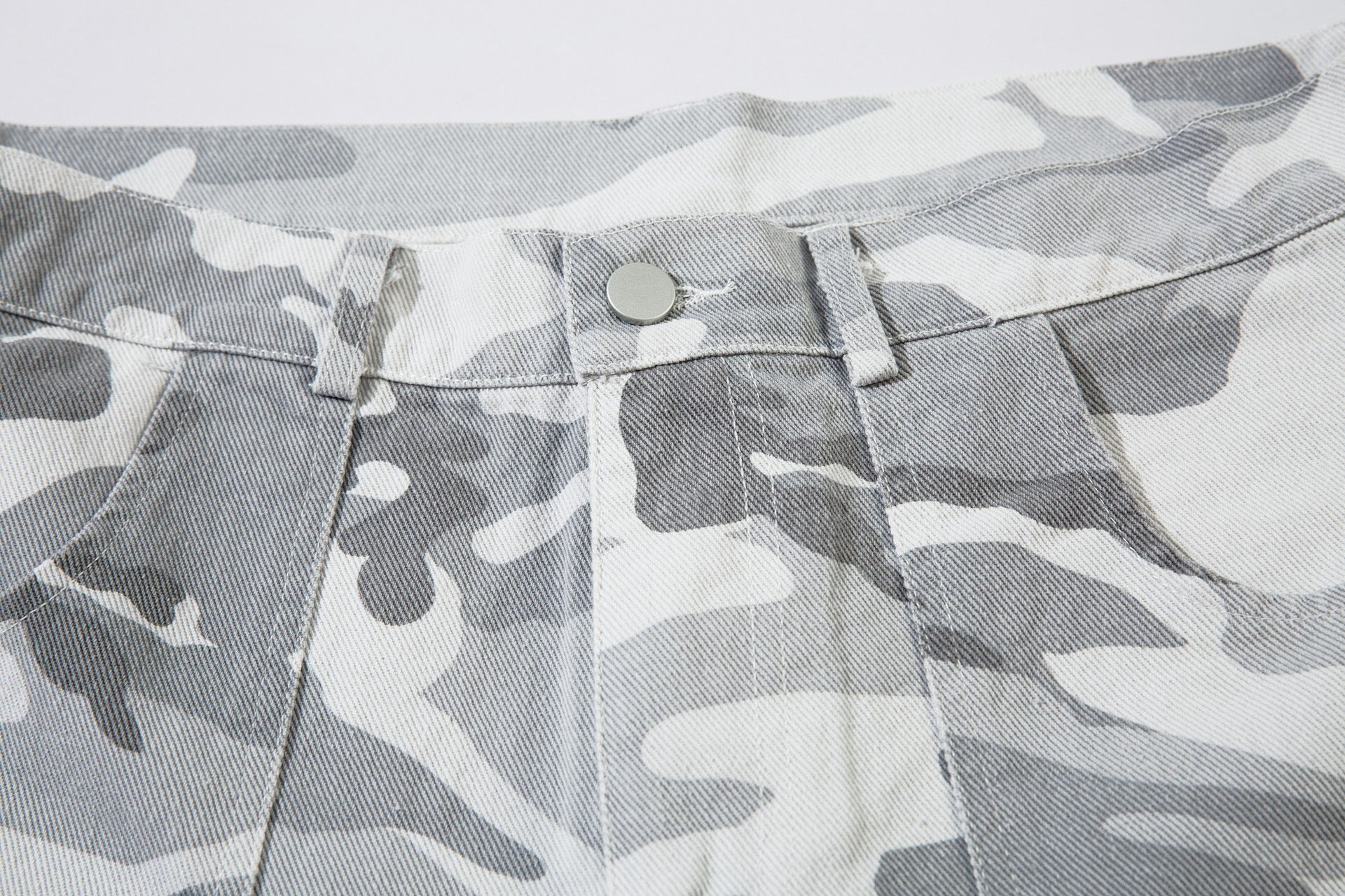 STARRVAINT Grey Camo Cargo Wide-Leg Pants