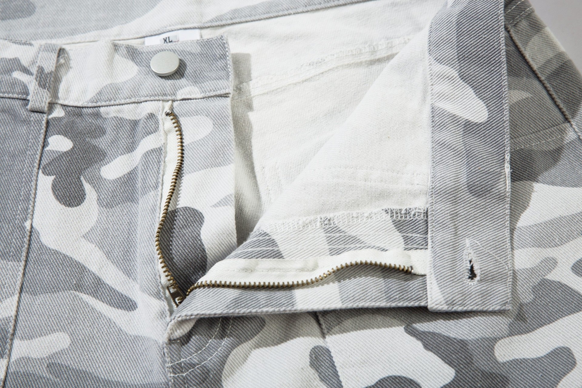 STARRVAINT Grey Camo Cargo Wide-Leg Pants