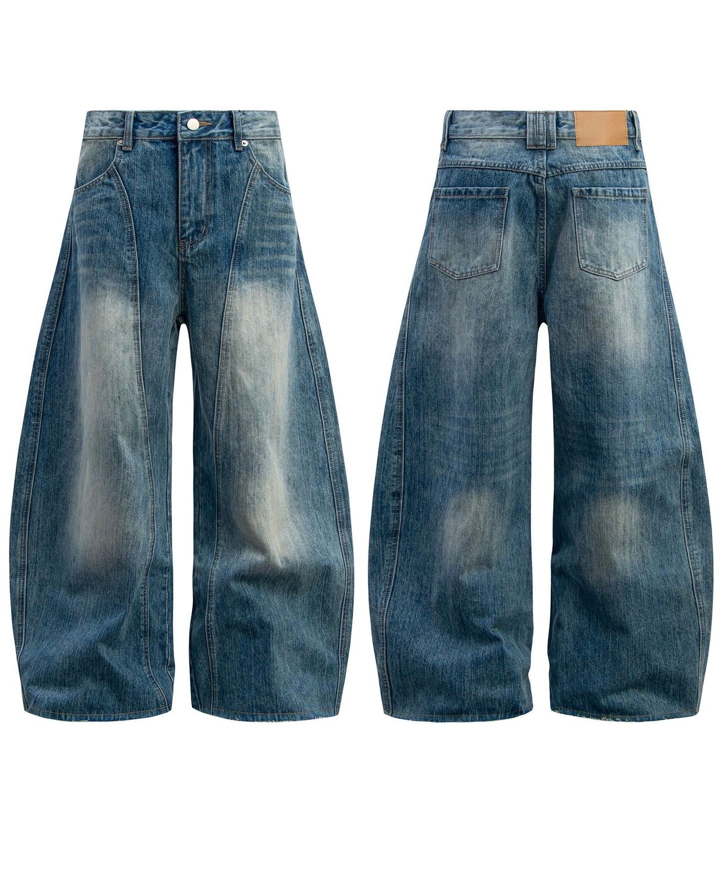 STARRVAINT Washed Wide-Leg Denim Pants