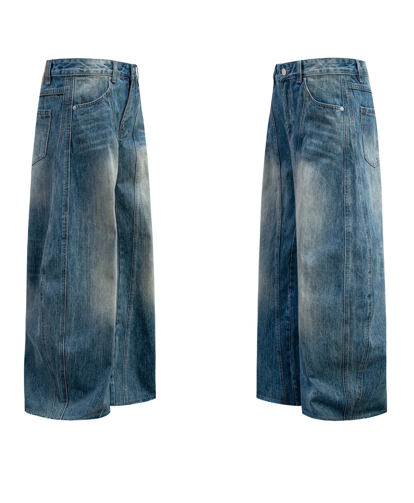 STARRVAINT Washed Wide-Leg Denim Pants