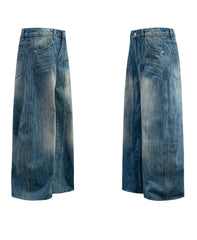 STARRVAINT Washed Wide-Leg Denim Pants