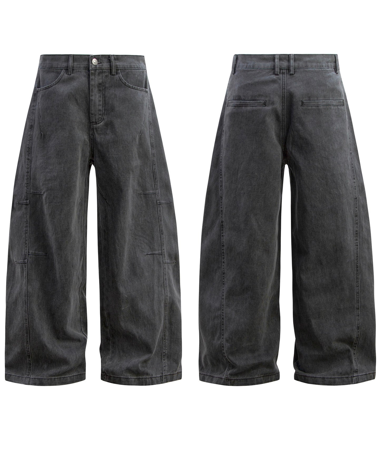 STARRVAINT Washed Wide-Leg Cotton Denim Pants