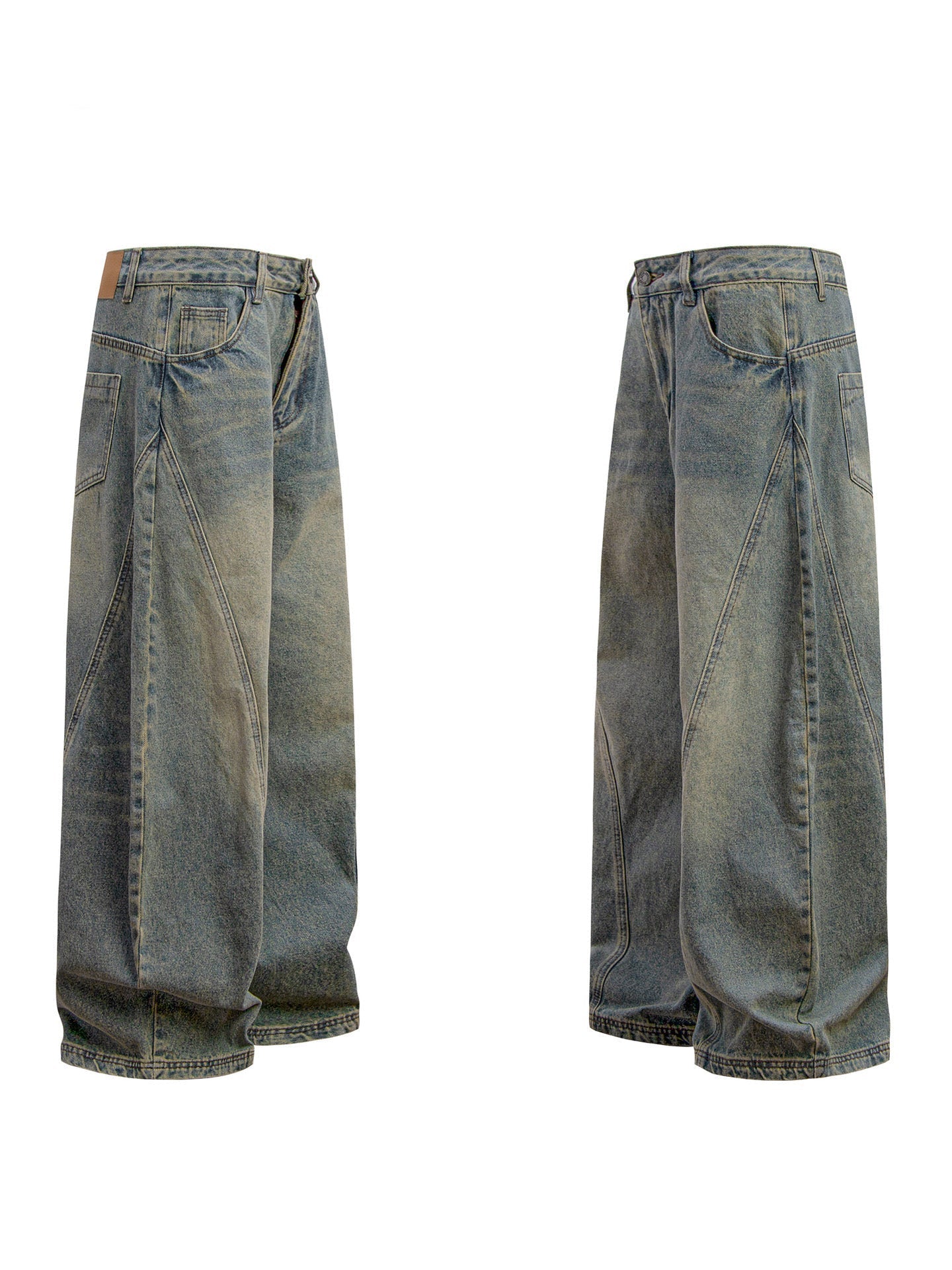 STARRVAINT Washed Wide-Leg Denim Pants