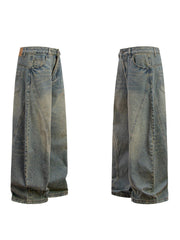 STARRVAINT Washed Wide-Leg Denim Pants